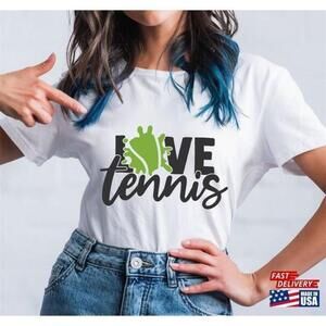 Love Tennis Sports Lifestyle Minimal Athletic T Shirt